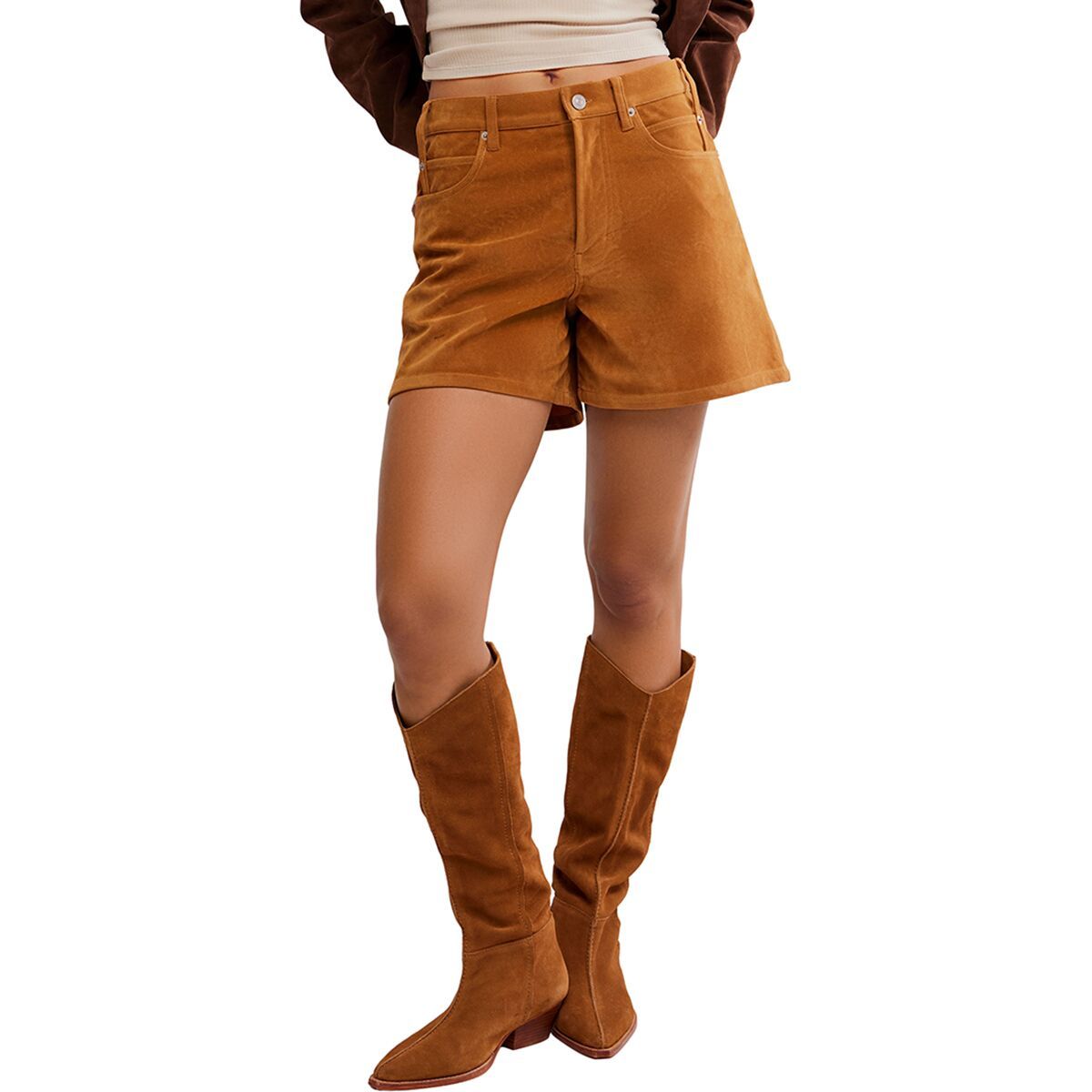 Image of Free People Tippi Vegan Suede Short - Women's Dark Honey, 27