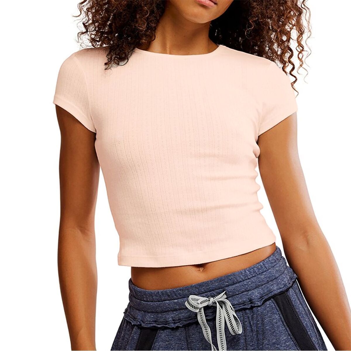 Image of Free People Wait A Minute Baby T-Shirt - Women's Tropical Peach, XS
