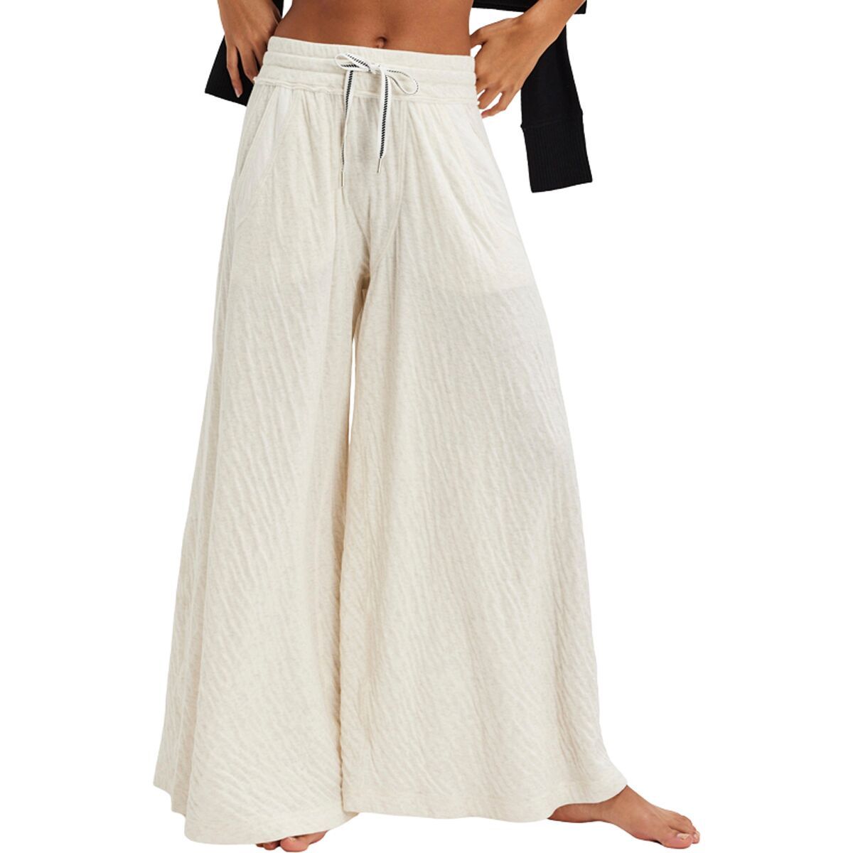 Image of Free People Wait A Minute Wide Leg Pant - Women's Oatmeal Heather Comb, S