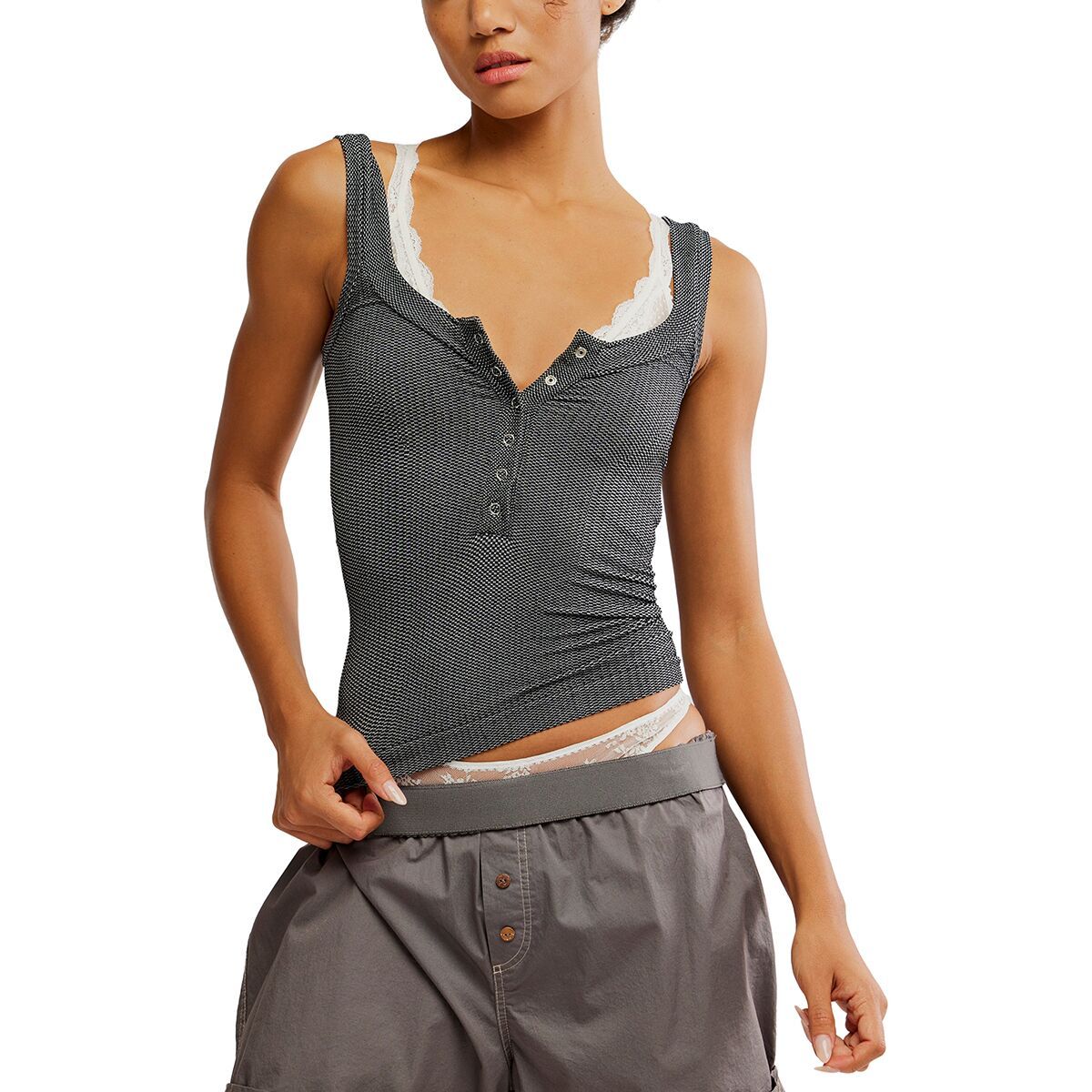 Image of Free People Clean Slate Henley - Women's Black, L/XL