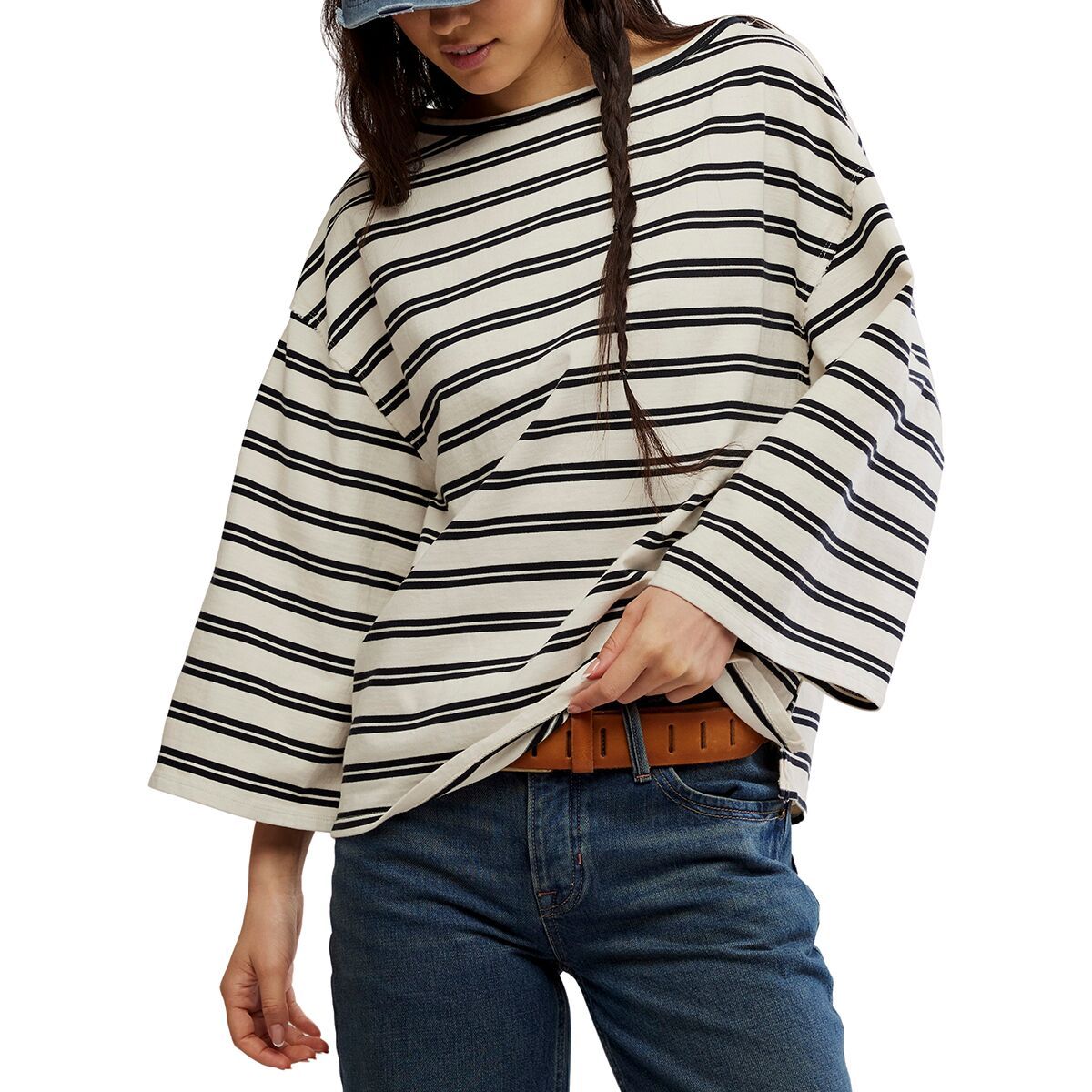 Image of Free People Cest La Vie T-Shirt - Women's Black Combo, XL