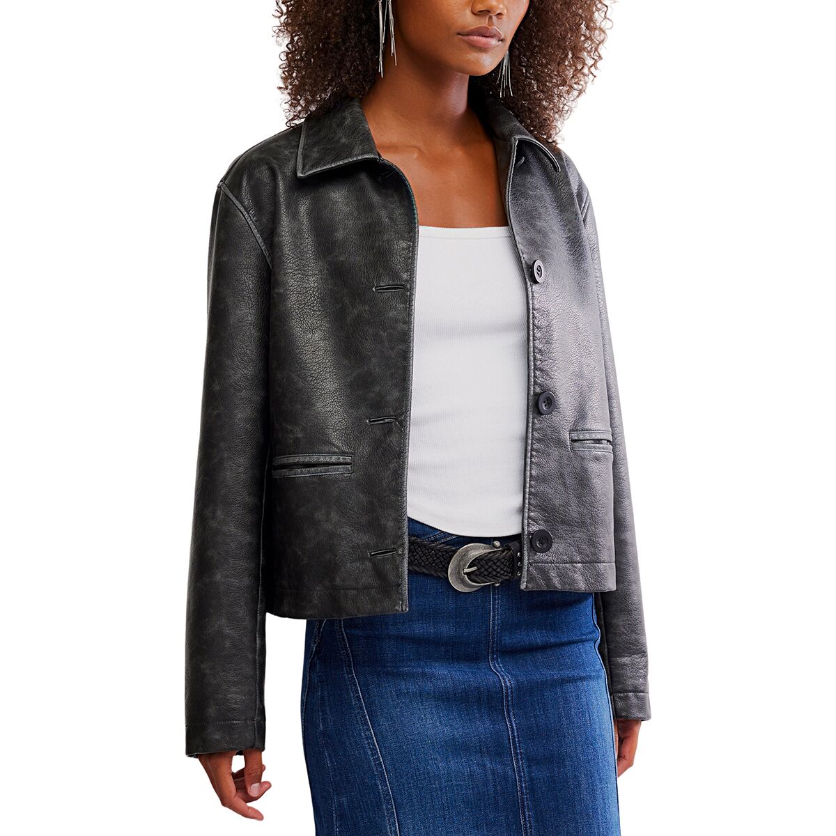 Image of Free People Hera Vegan Leather Jacket - Women's Black, L
