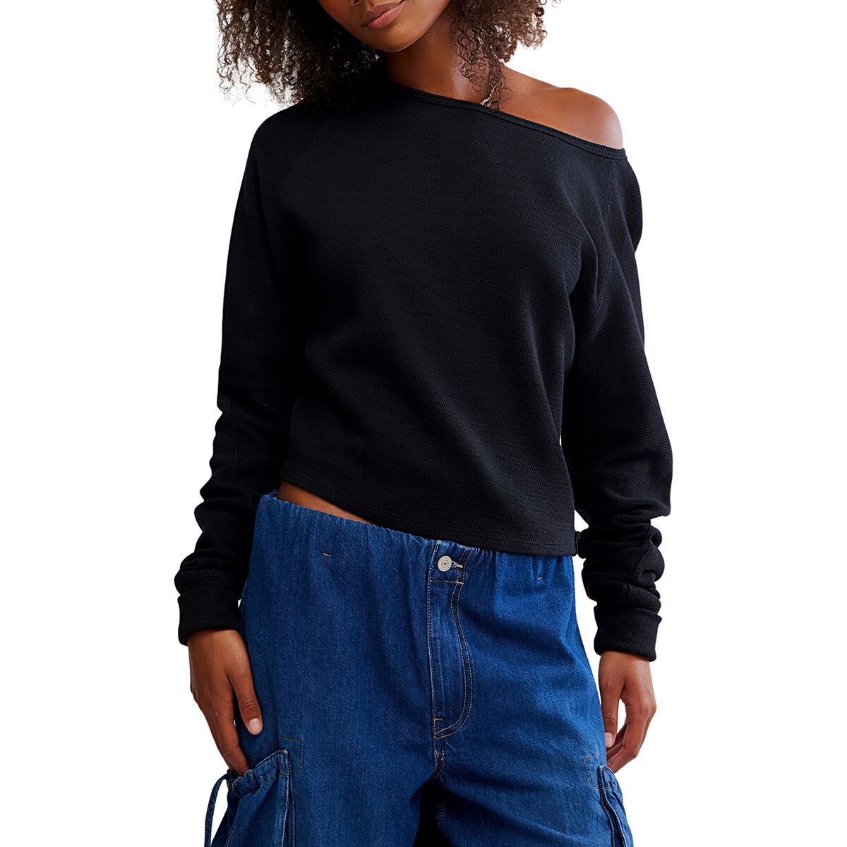 Image of Free People Jess Long Sleeve Top - Women's Black, M