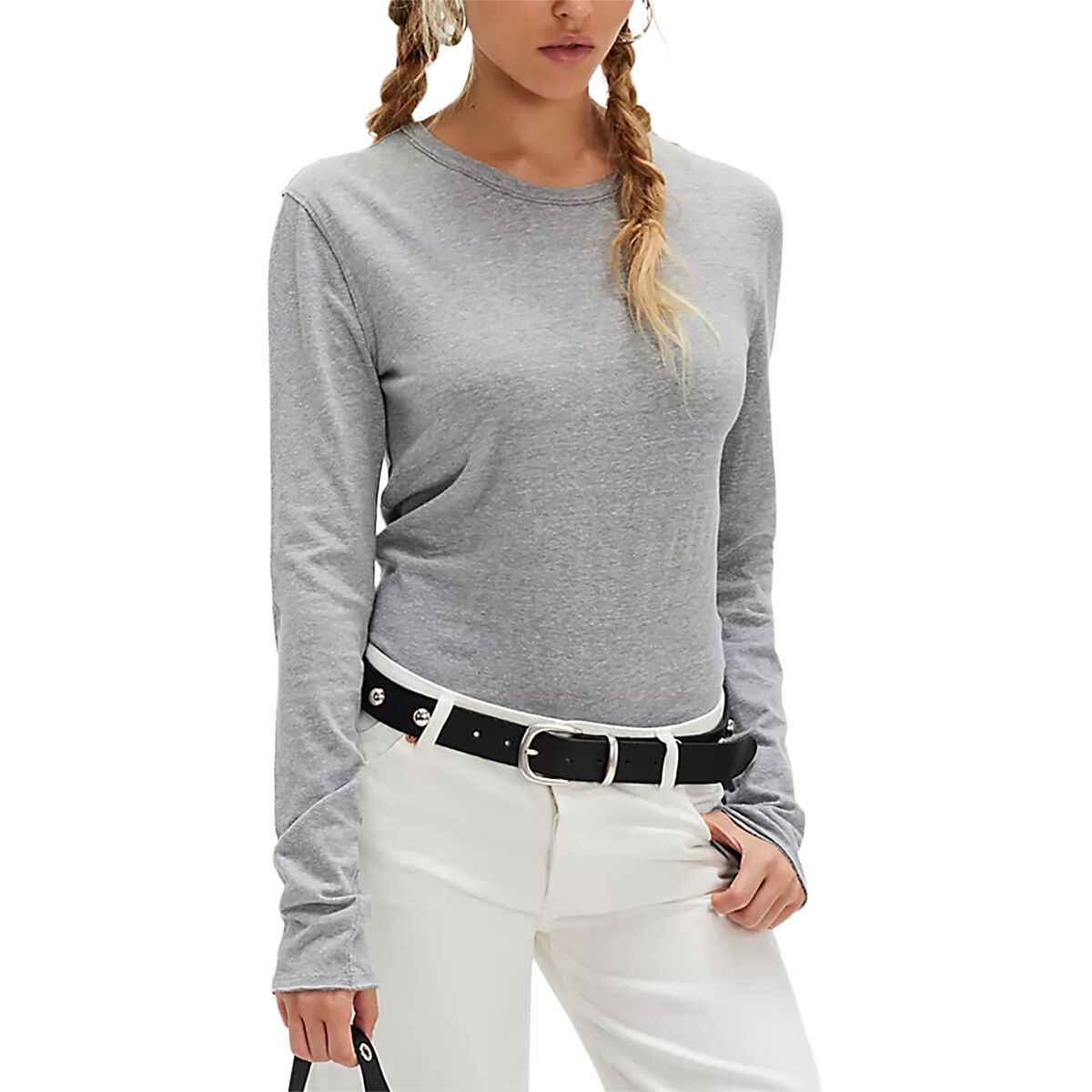Image of Free People Nova Tee Long Sleeve Shirt - Women's Greyhound, M