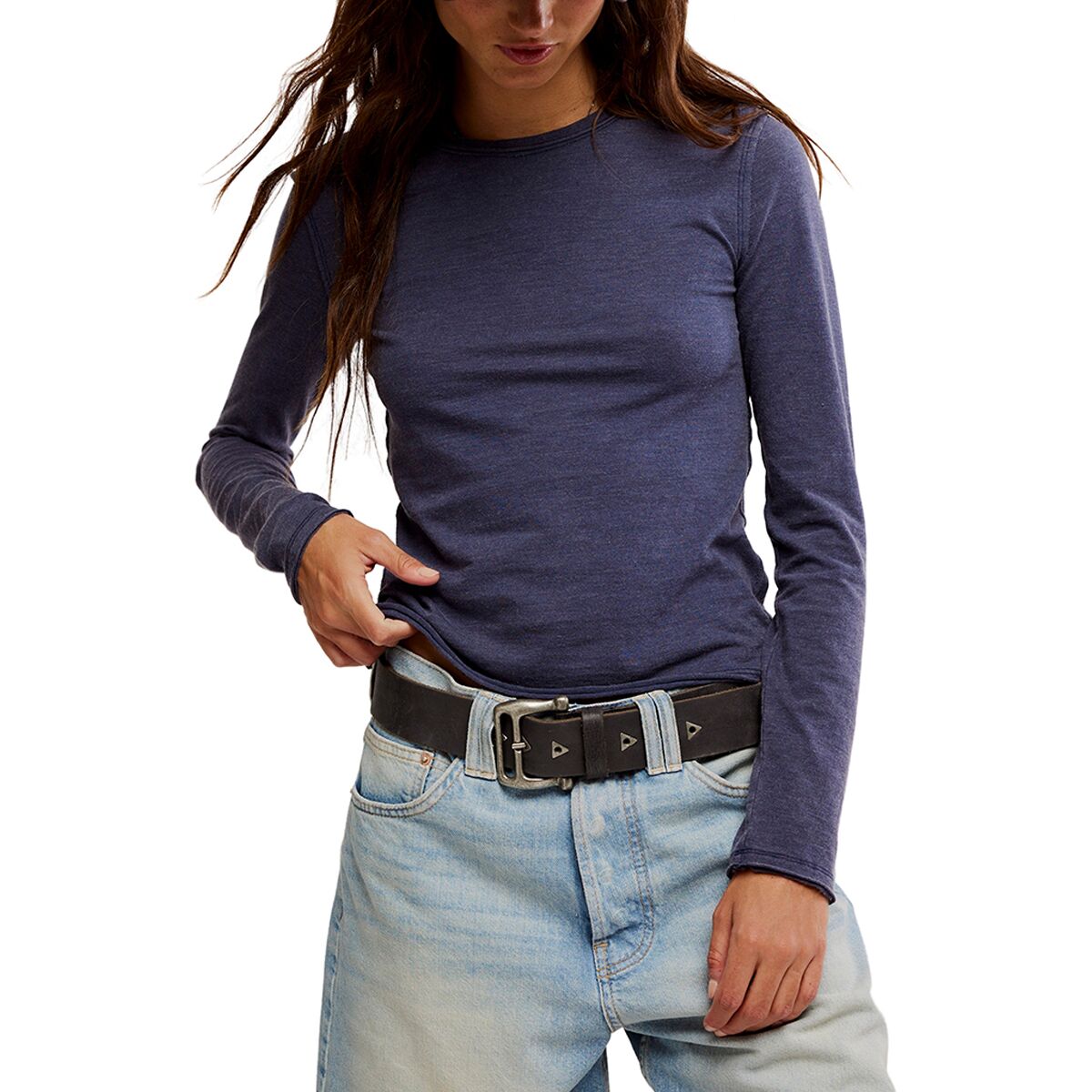 Image of Free People Nova Tee Long Sleeve Shirt - Women's Peacoat, L