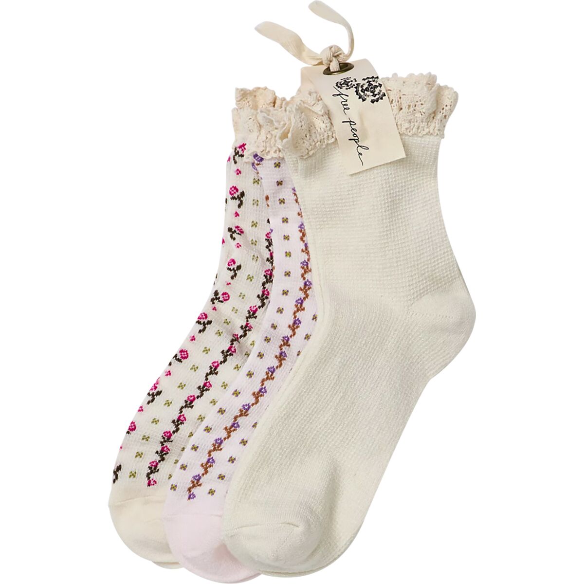 Image of Free People Ruffle Sock Pack Tainted Love, One Size
