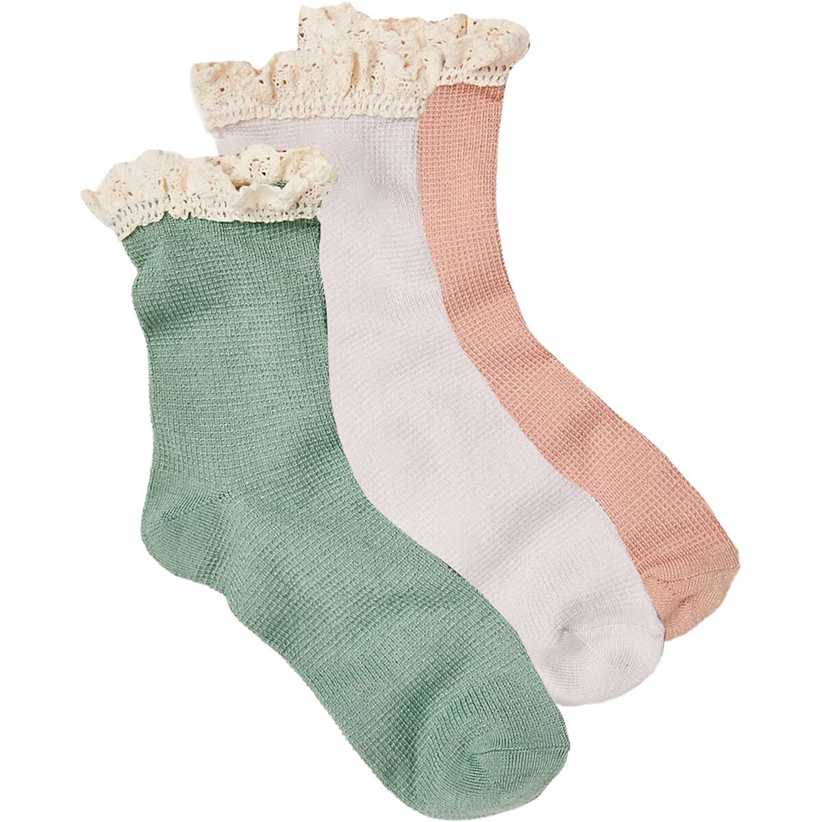 Free People Ruffle Sock Pack Tainted Love, One Size