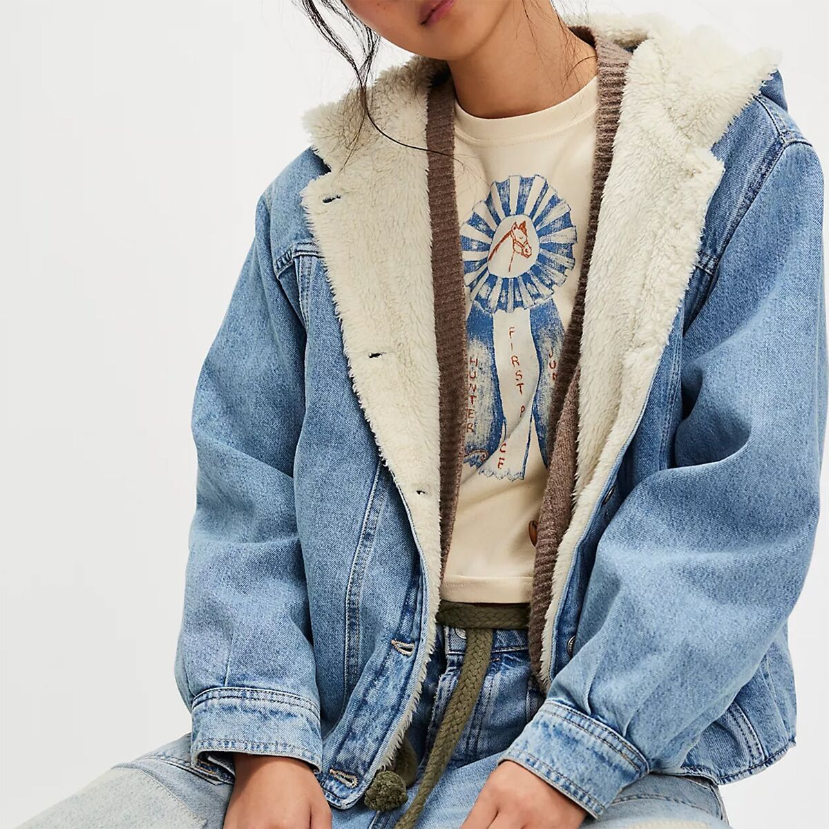 Free People Asher Cozy Denim Jacket - Women's - Clothing