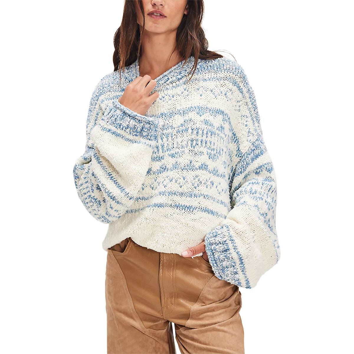 Free People Dani Pattern Sweater - Women's Cloud Combo, S