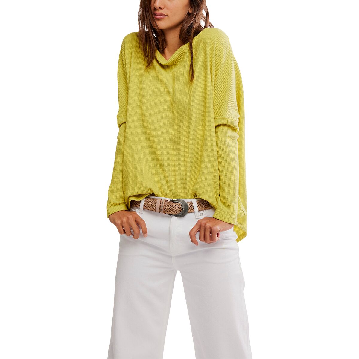 (取寄) フリーピープル レディース ラテ ブルース サーマル ソリッド Free People women Latte Blues Thermal Solid Acacia Free People Latte Blues Thermal Solid Top - Women's - Clothing