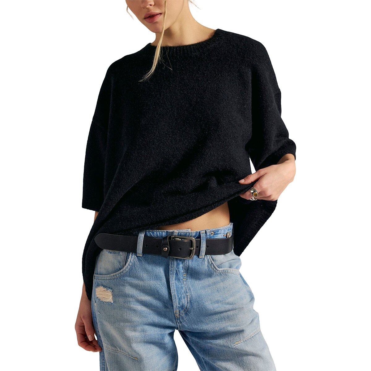 Image of Free People Margot Sweater T-Shirt - Women's Black, S