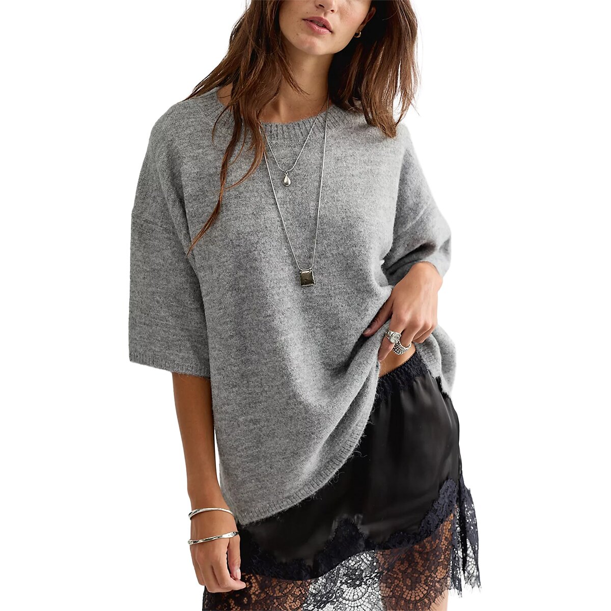 Image of Free People Margot Sweater T-Shirt - Women's Heather Grey, S