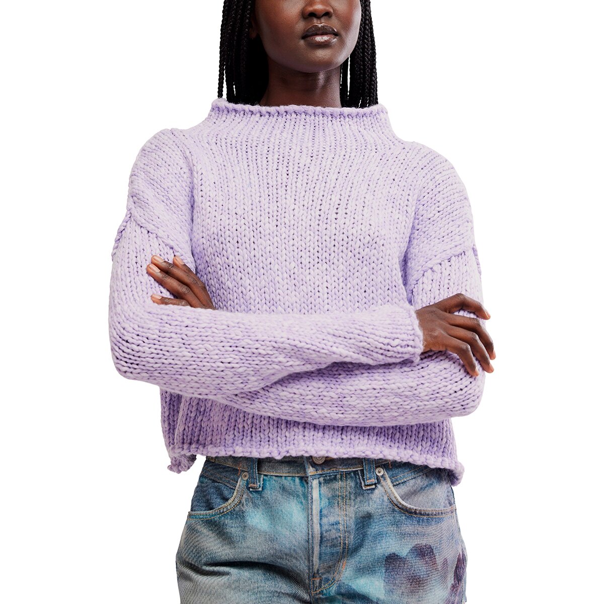 Image of Free People Opal Sweater - Women's Purple Satin, M