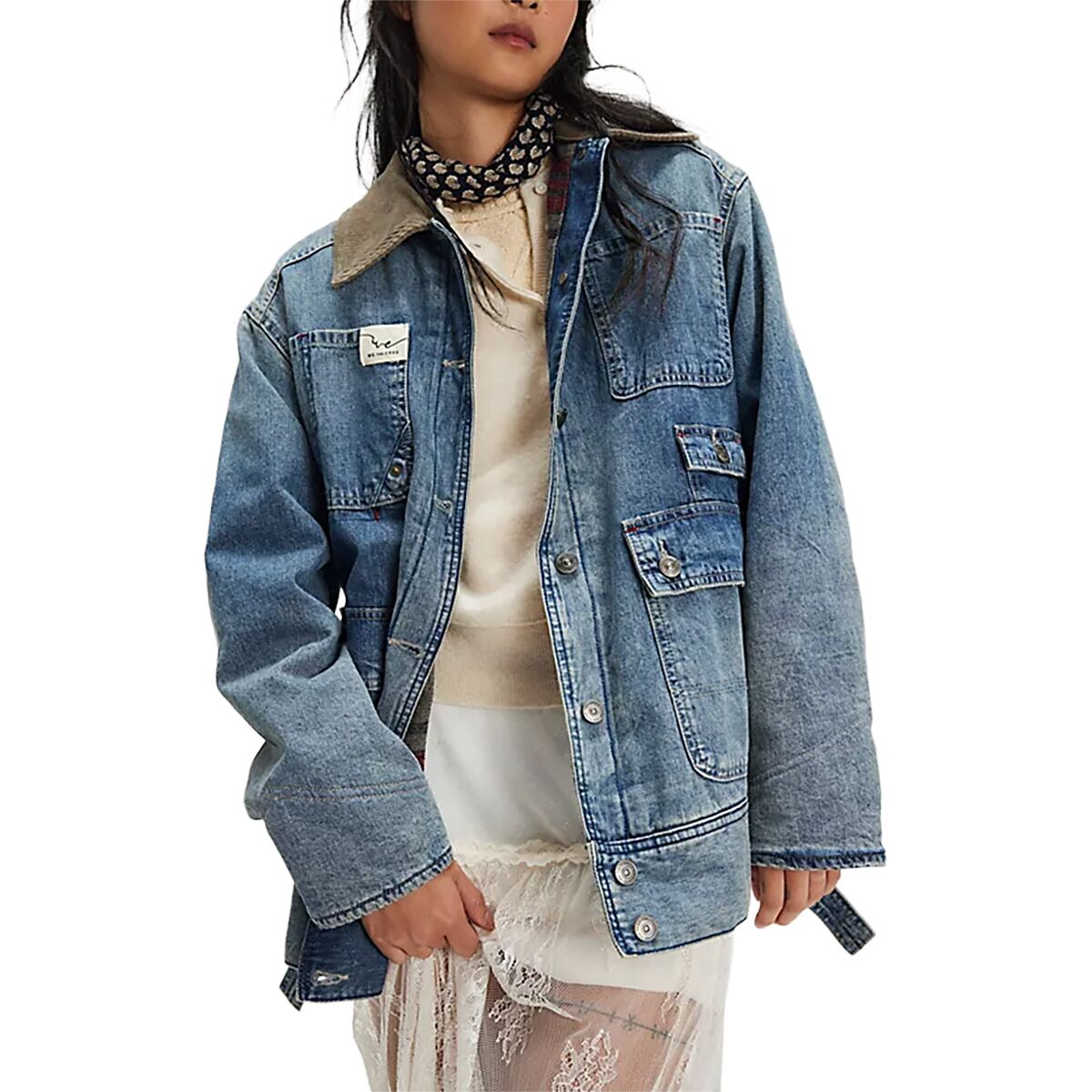 Image of Free People Sweet Talk Denim Barn Coat - Women's Century Wash, L