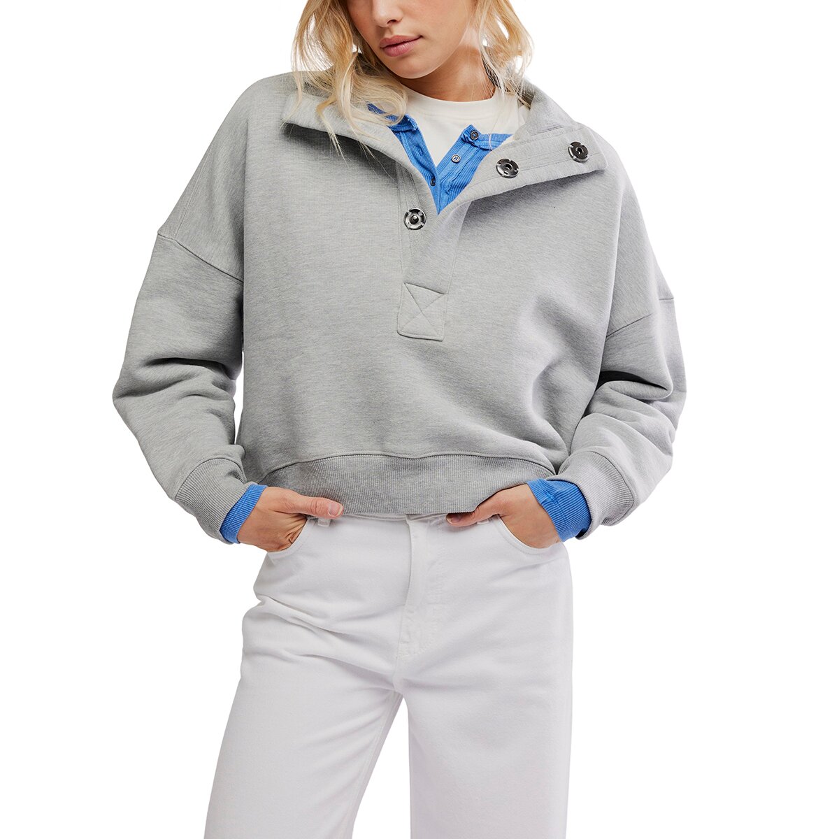 Image of Free People Timeless Pullover - Women's Heather Grey2, L