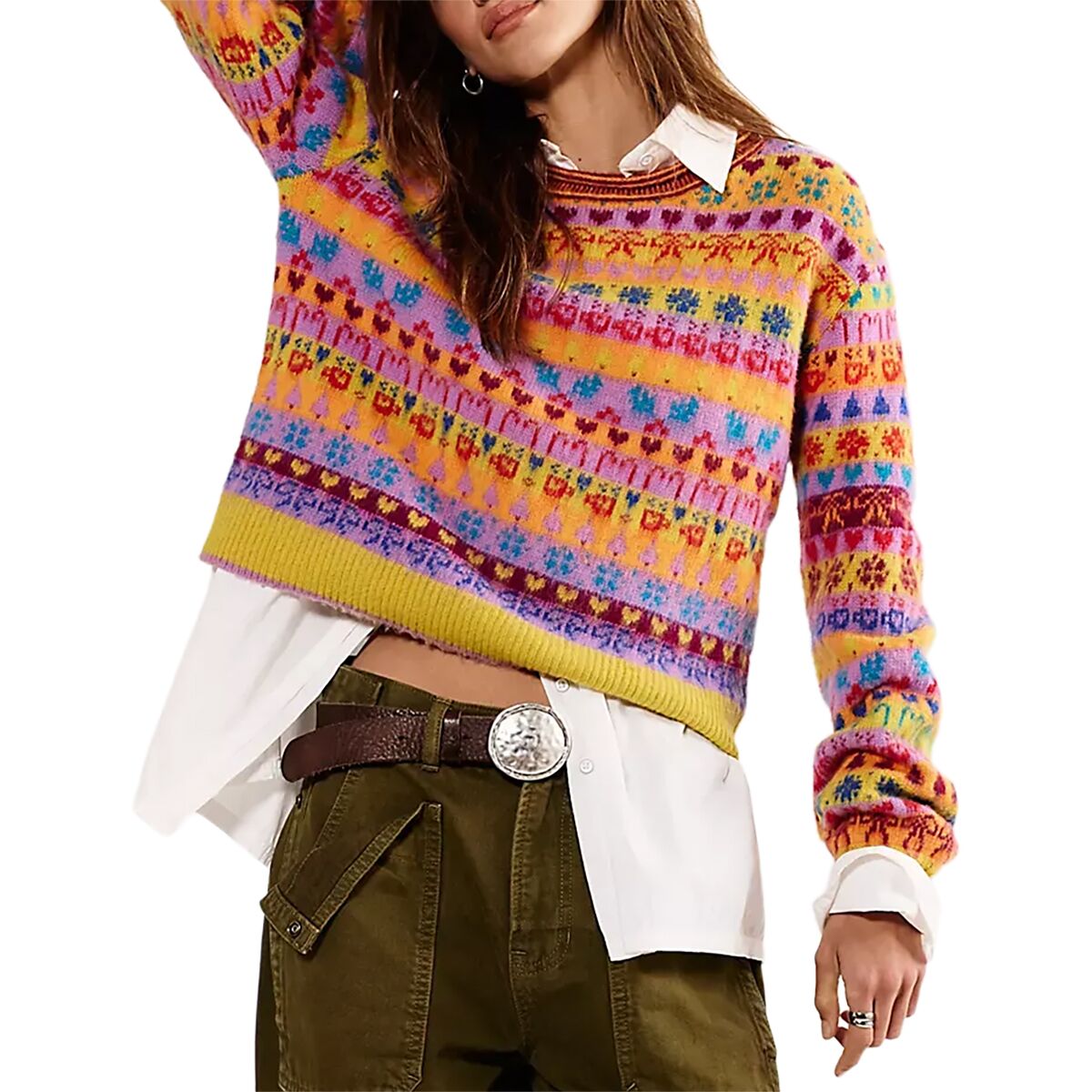 Free People Free People Favorite Things Sweater - Women's Bright Confetti Comb, XL
