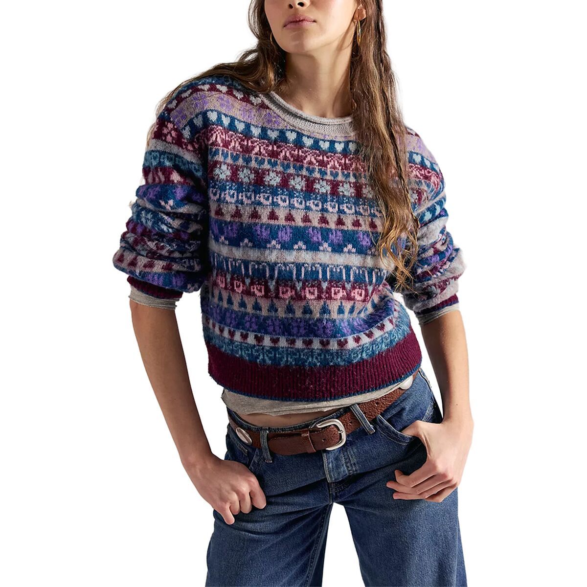 Free People Free People Favorite Things Sweater - Women's Frosted Wine Combo, L