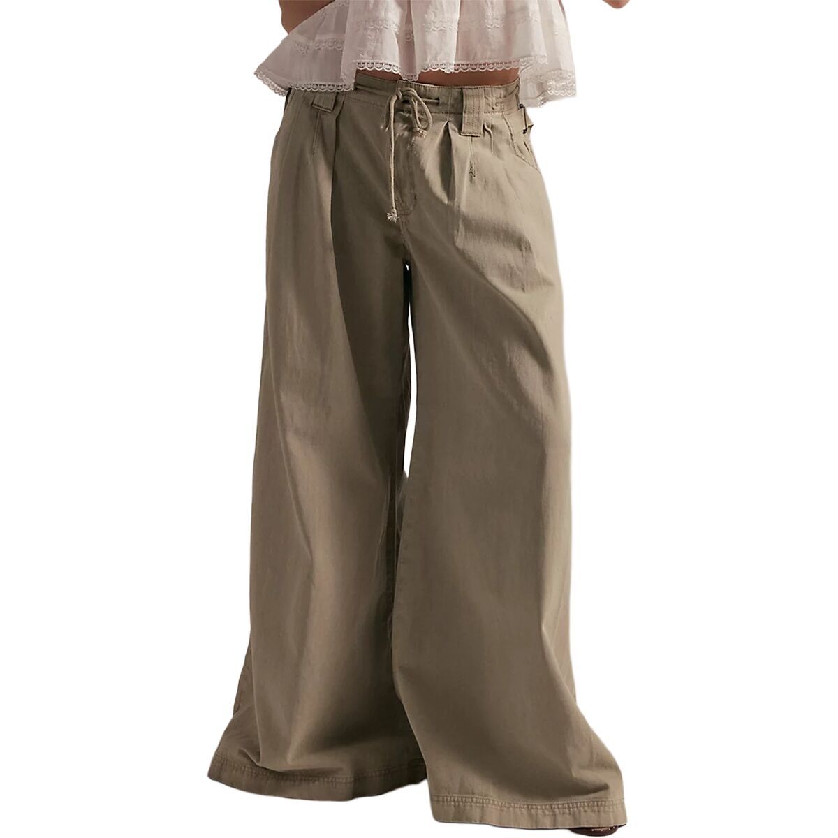 Image of Free People Julien Wide Leg Chino Pant - Women's Chinchilla, XL