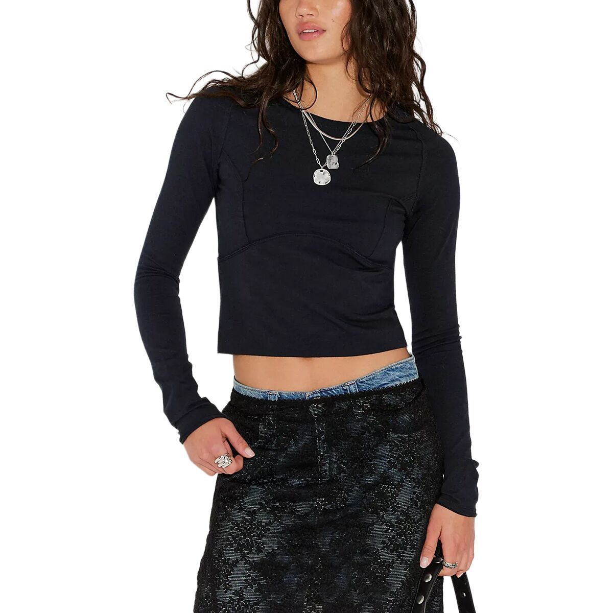 Image of Free People Protagonist Long-Sleeve Top - Women's Black, XS