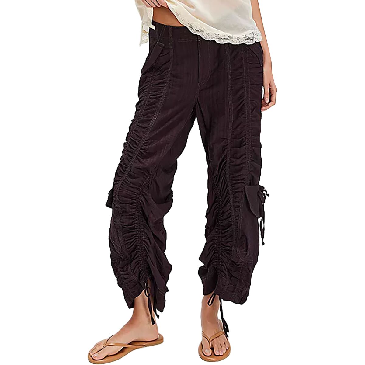 Free People Free People Scorpio Shirred Pant - Women's Black Coffee, L