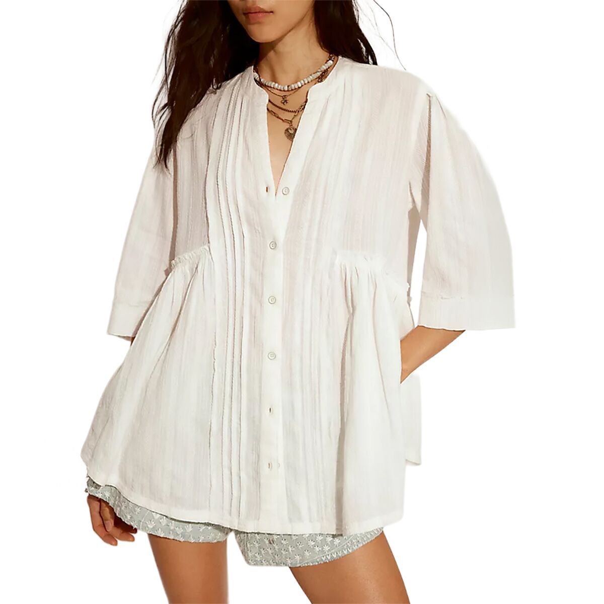 Image of Free People Willow Buttondown Top - Women's Ivory, XS