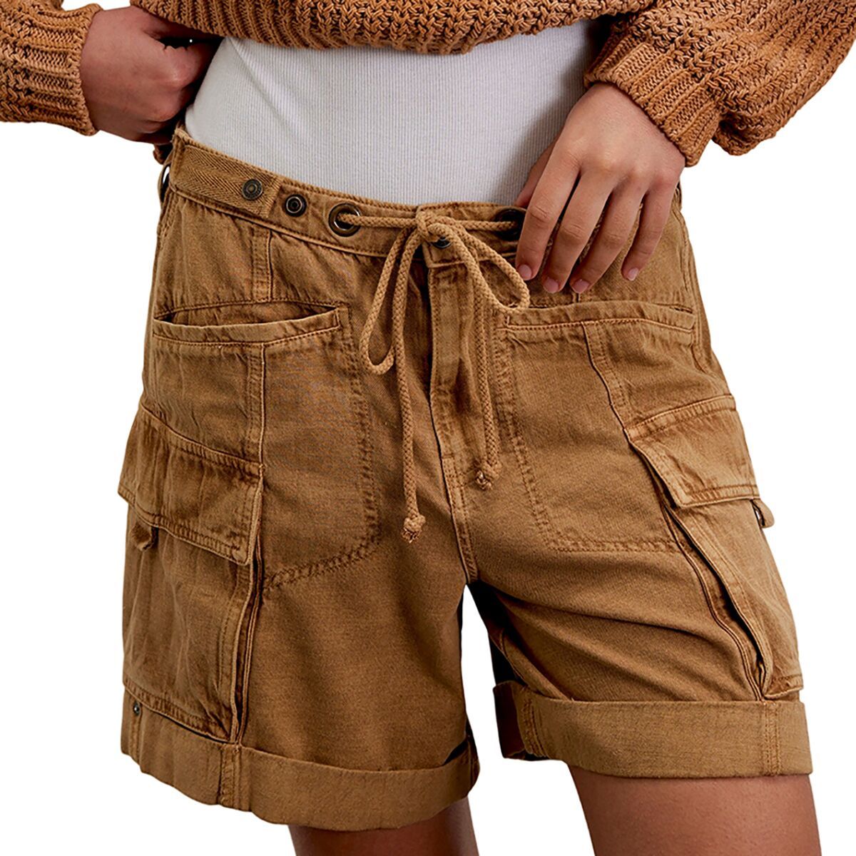 Image of Free People Frankie Washed Short - Women's Iced Coffee, XS