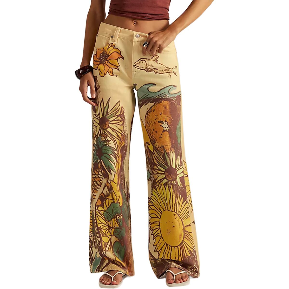 Image of Free People Illusions Straight Leg Jean - Women's Beach Scene, 24