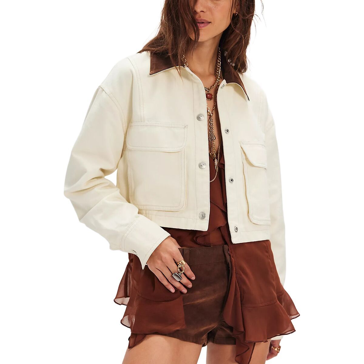 Image of Free People Martha Workwear Jacket - Women's Tofu, XS