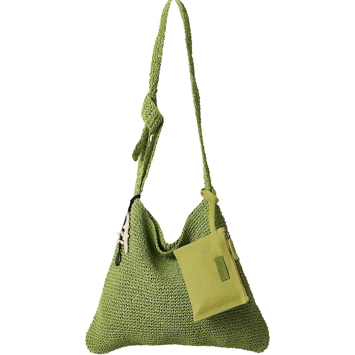 Image of Free People Coastal Crush Straw Tote Matcha, One Size