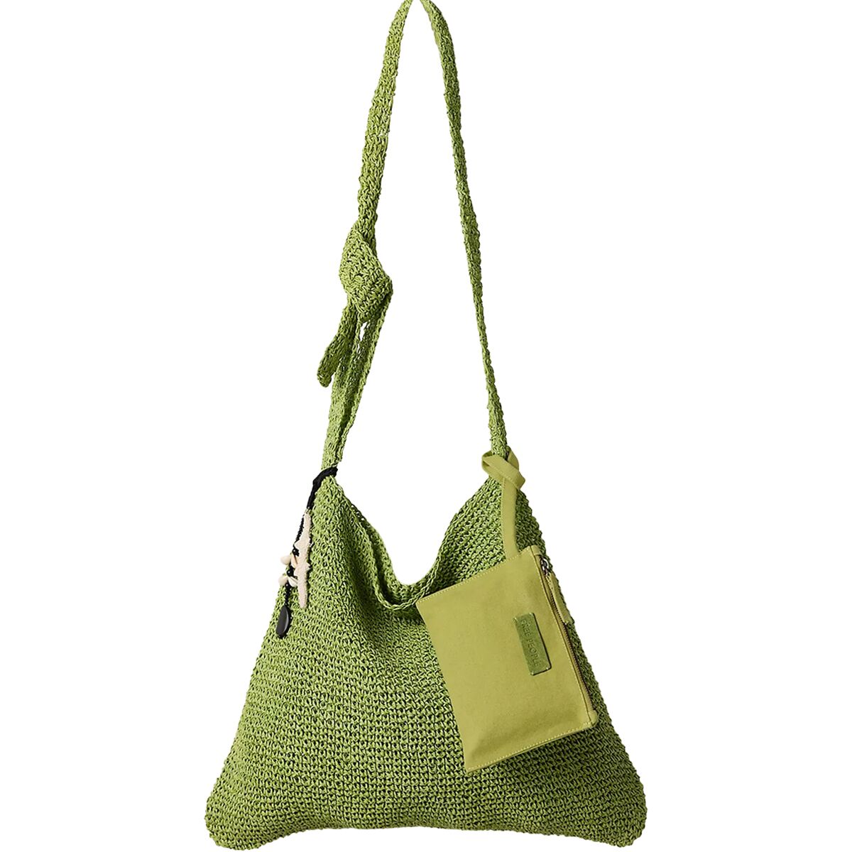 Image of Free People Coastal Crush Straw Tote Matcha, One Size