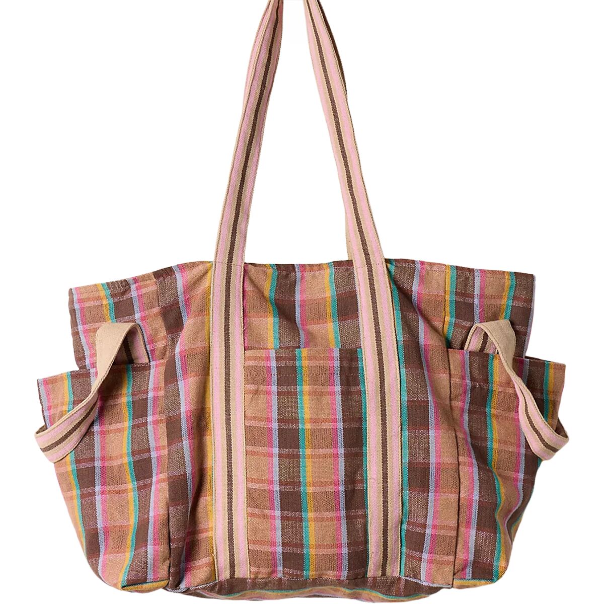 Image of Free People Oksana Multi Print Tote Cream Mix, One Size