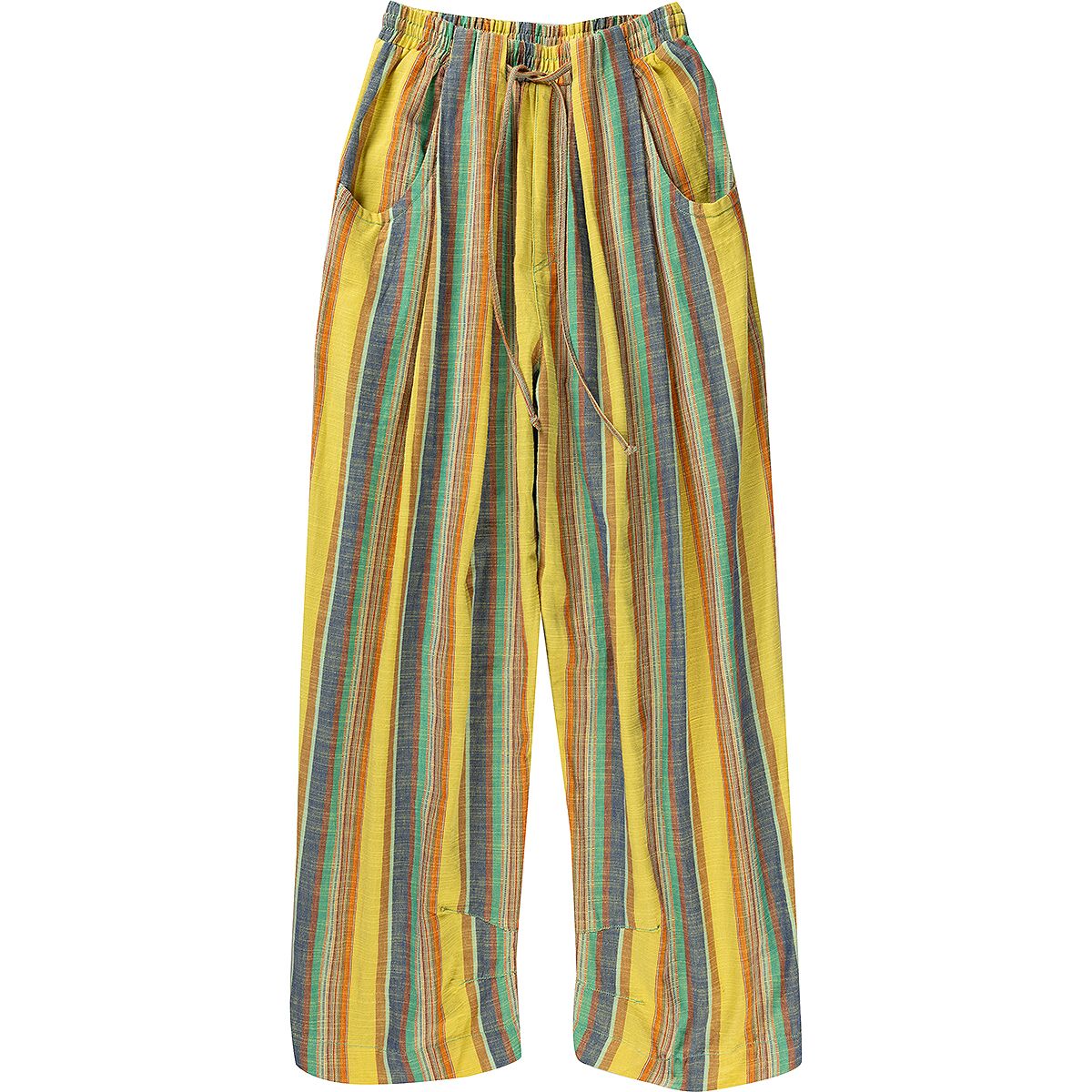 Image of Free People Chambers Laid Back Stripe Pant - Women's Butter Yellow Combo, XS