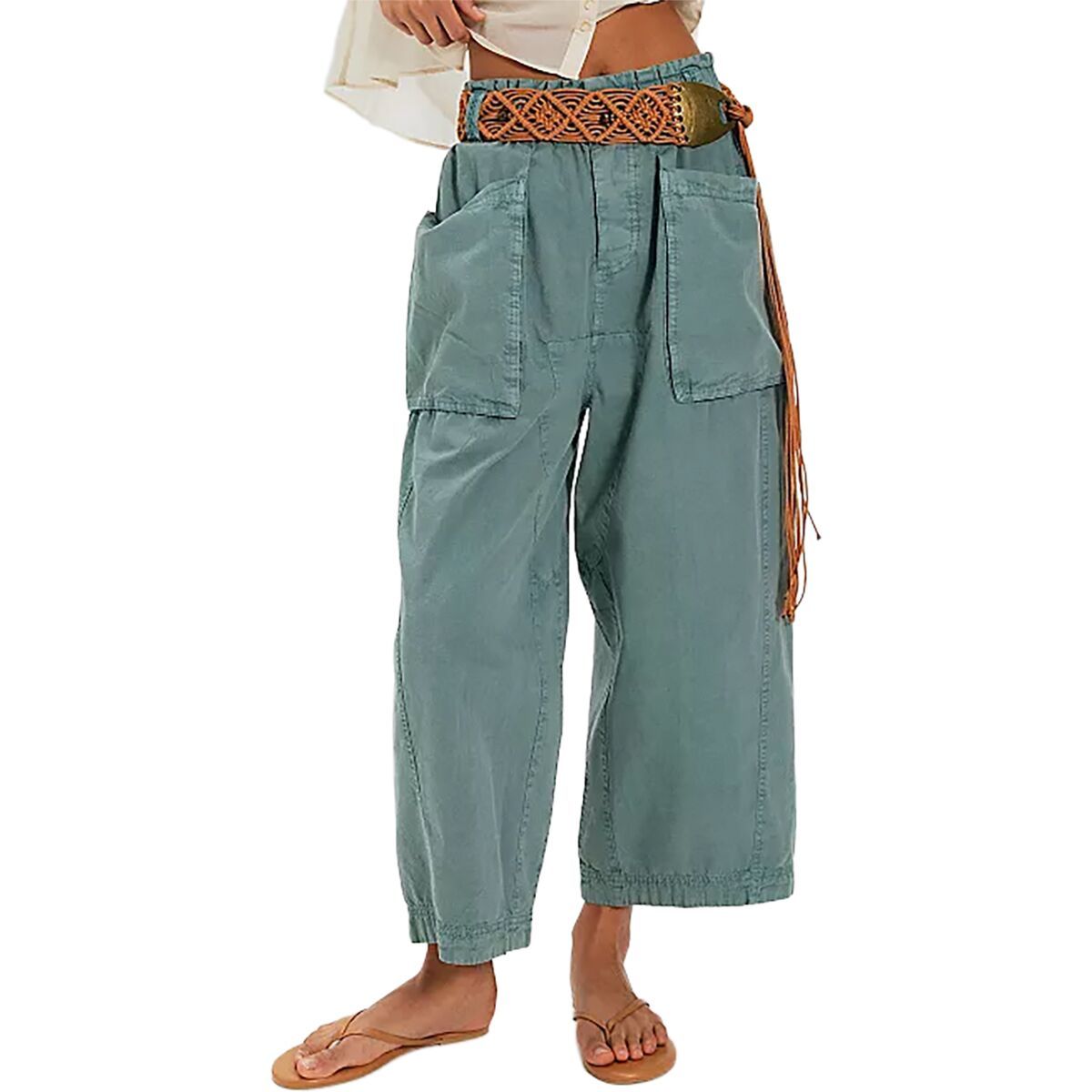 Image of Free People Costa Straight Harem Pant - Women's Stormy Sea, XL