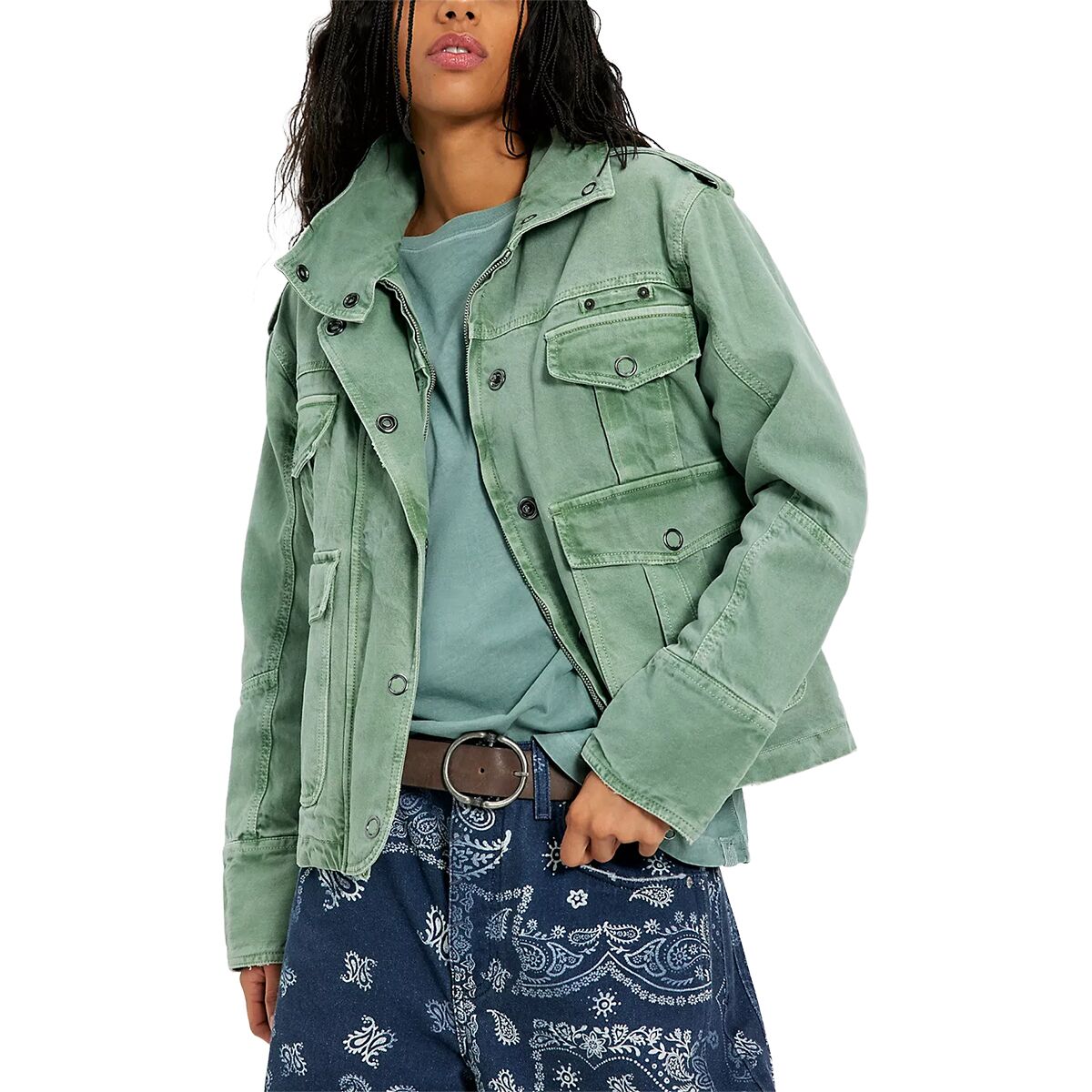 Image of Free People Kali Washed Jacket - Women's Forest Run, XS
