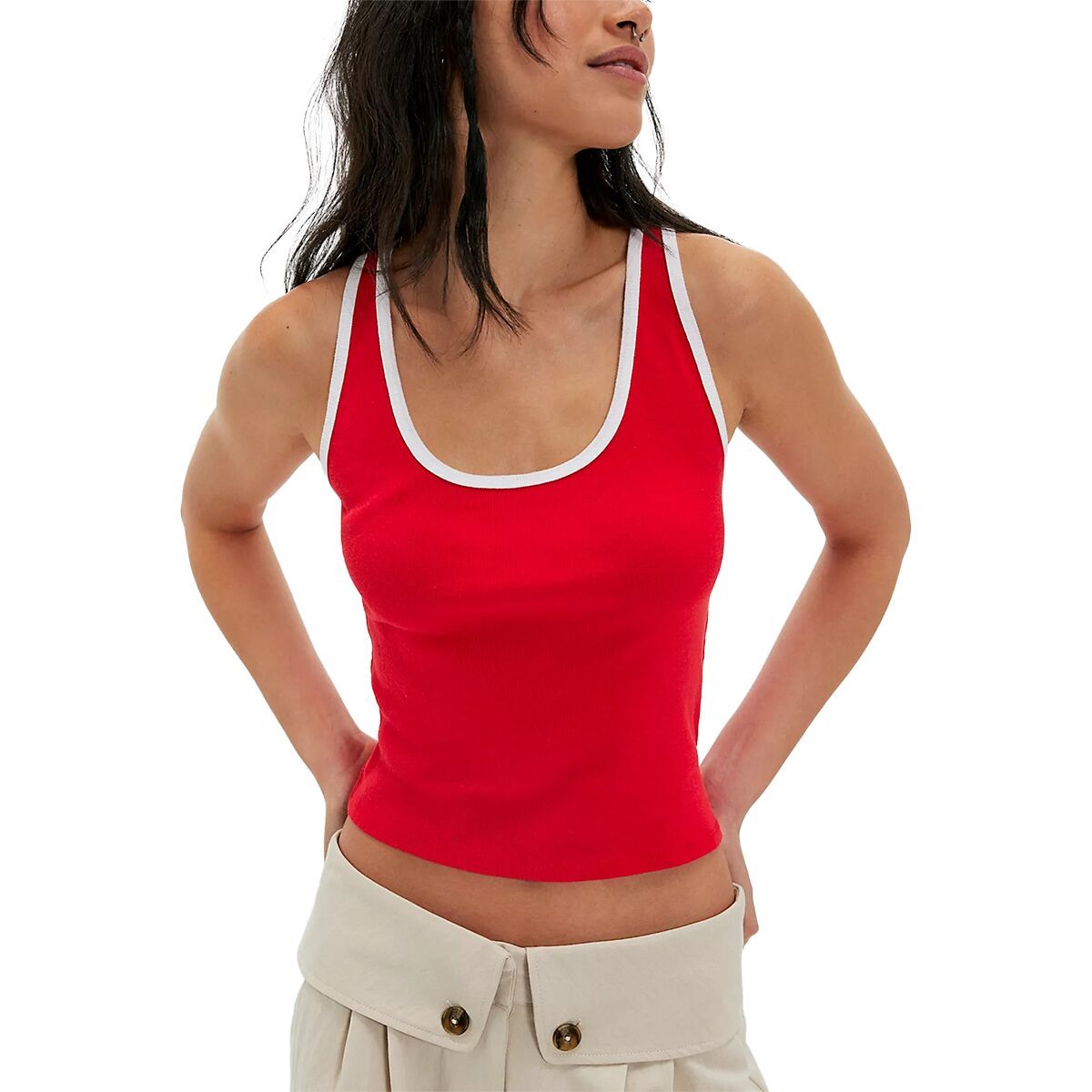 Image of Free People Moxie Tank Top - Women's High Risk Red Combo, XL