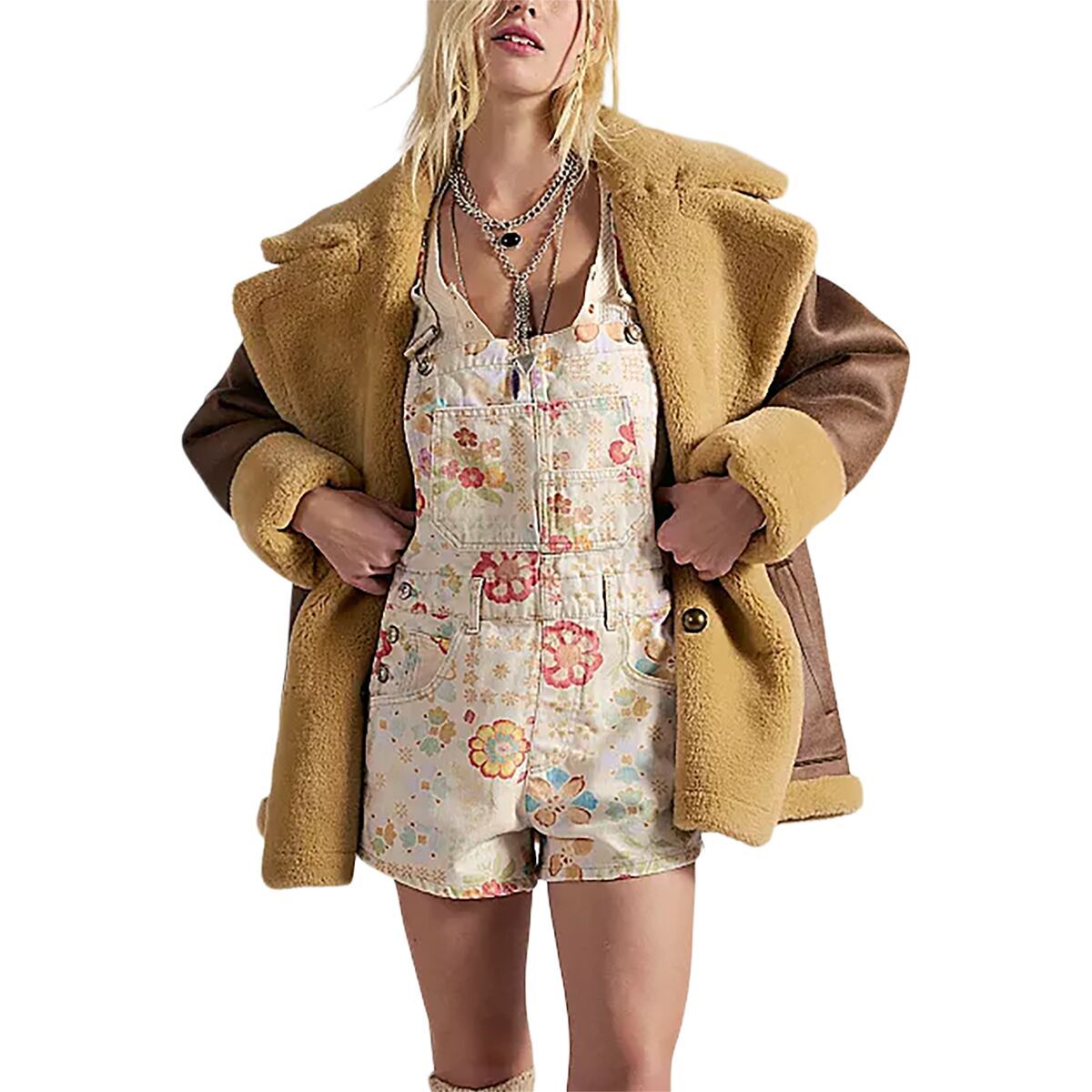 Image of Free People Ziggy Printed Shortall - Women's Sun Drenched Combo, S