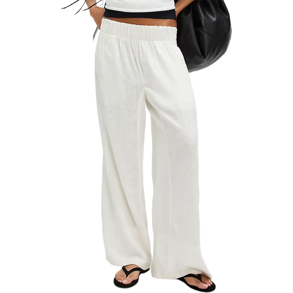 Image of Free People Days End Linen Pull On Pant - Women's Clean Ivory, L