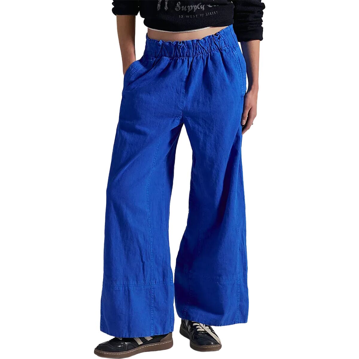 Image of Free People Days End Linen Pull On Pant - Women's Hawaiian Ocean, S