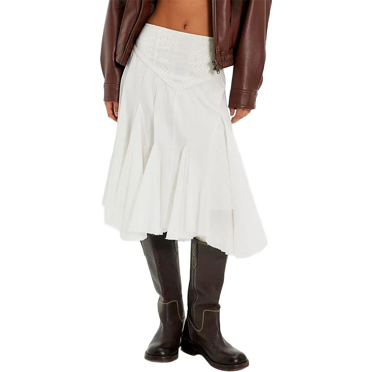 Image of Free People Fp 1 Frida Godet Midi Skirt - Women's Ivory, M