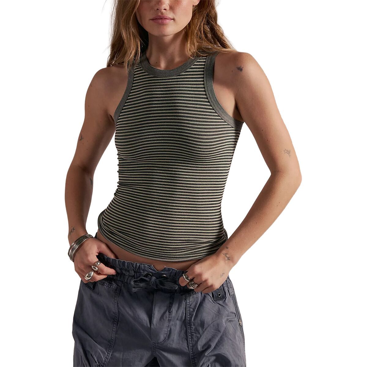 Image of Free People So Soft Seamless Stripe Top - Women's Black & White, L/XL