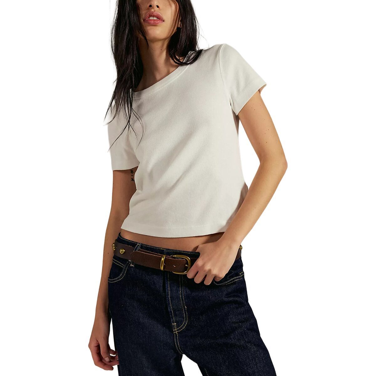 Image of Free People Atlas Crew T-Shirt - Women's Clean Ivory, XL