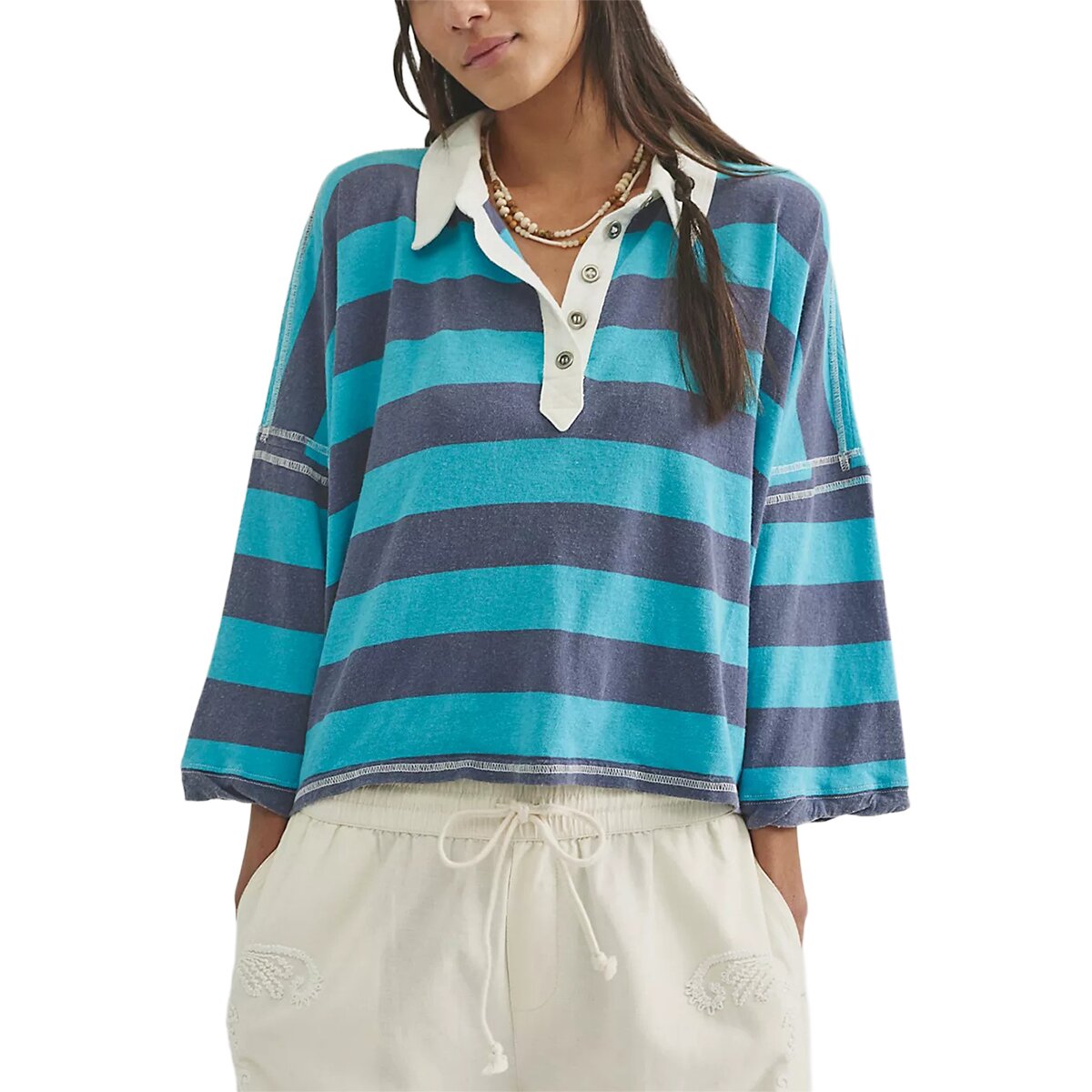 Free People Free People Auggie Long-Sleeve T-Shirt - Women's Night Shadow/Tropica, L