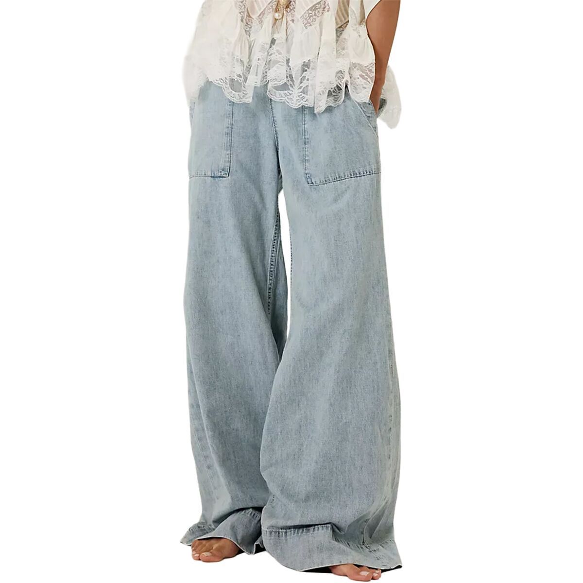 Image of Free People Breezy Denim Pull On Pant - Women's Dusk, M