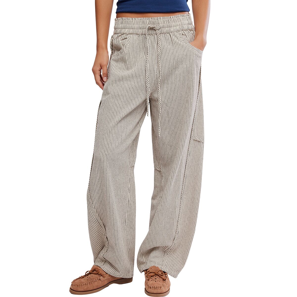 Image of Free People Something Good Pull-On Barrel Pant - Women's Ivory Combo, S