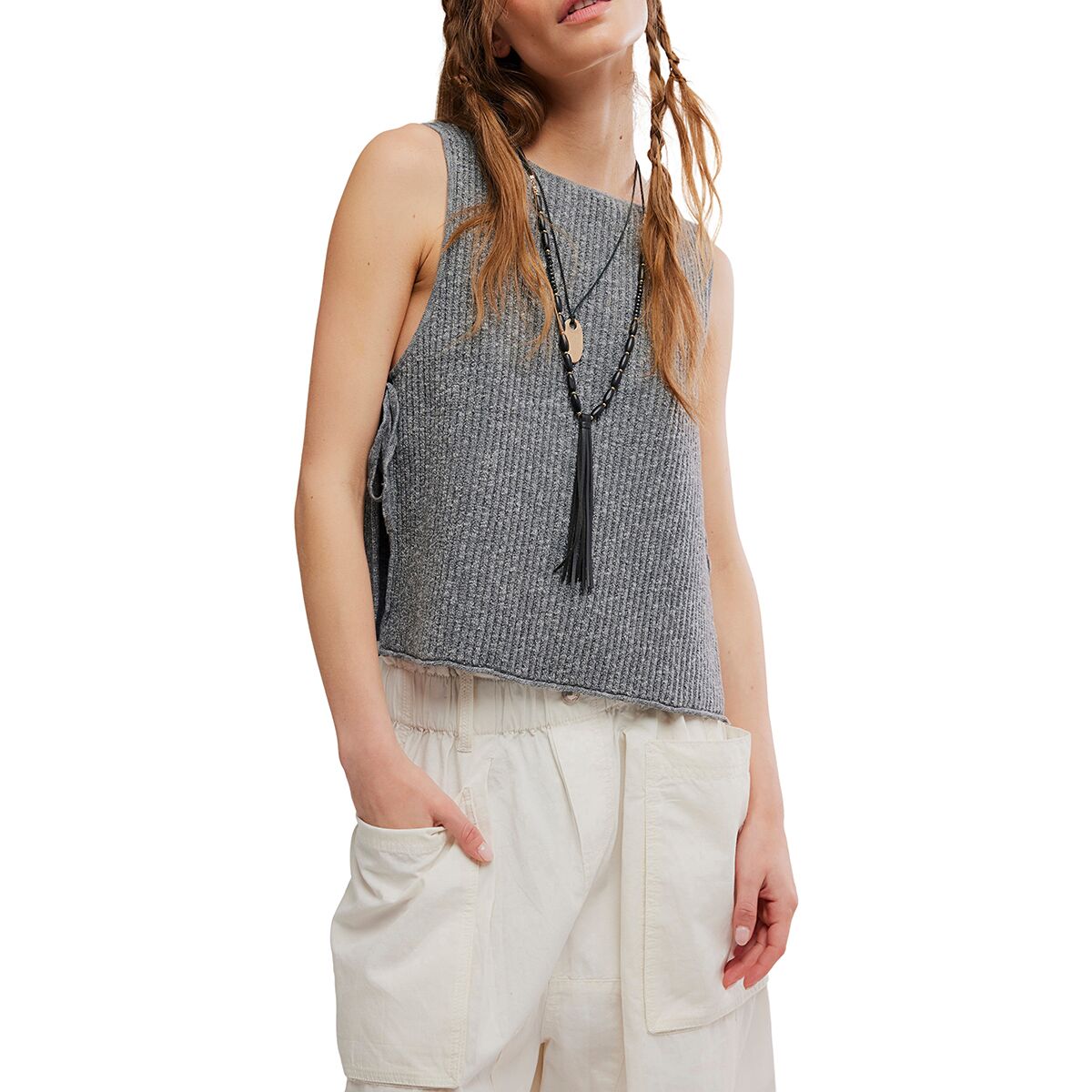 Image of Free People Lizzie Sweater Top - Women's Smoked Pearls Combo, XS