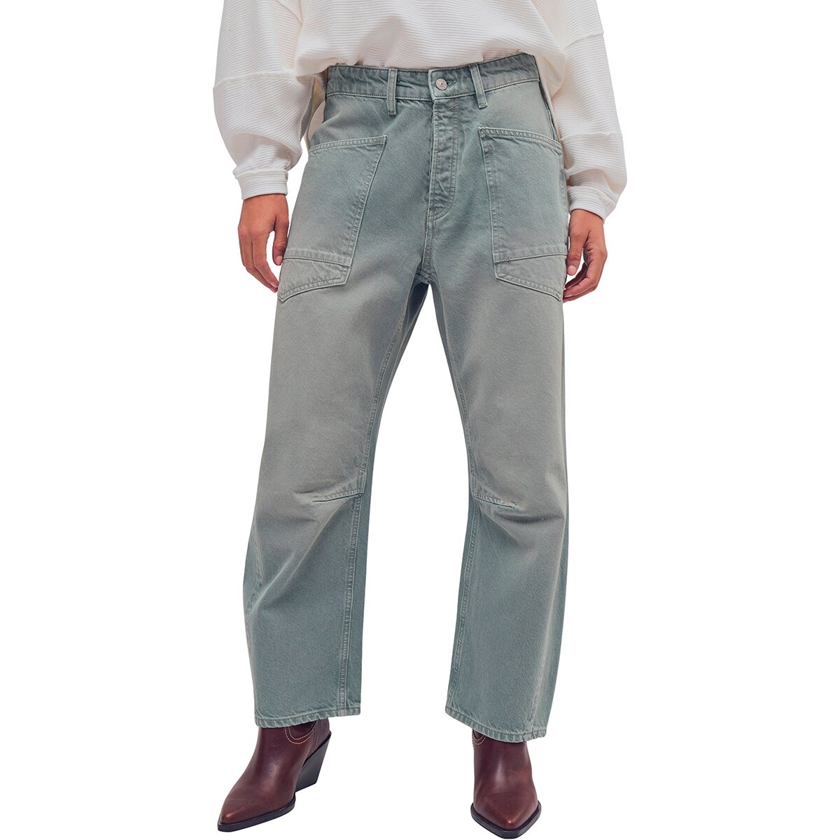 Image of Free People Minimalist Moxie Boyfriend Pant - Women's Aloe, 28
