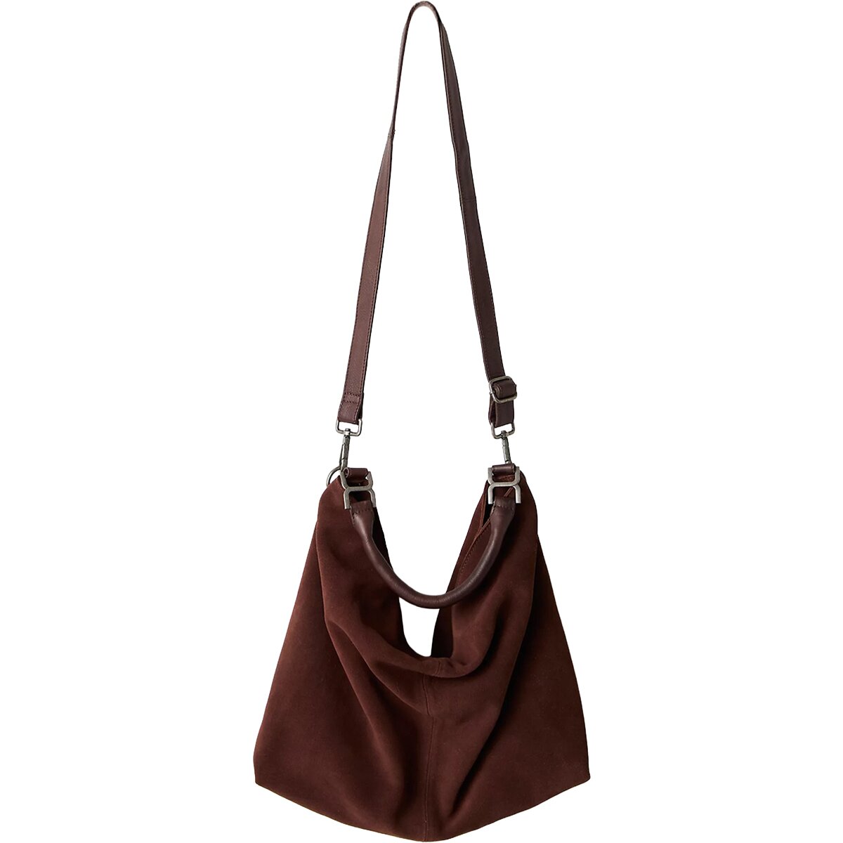 Image of Free People Suzie Suede Slouch Tote Bag - Women's Espresso, One Size