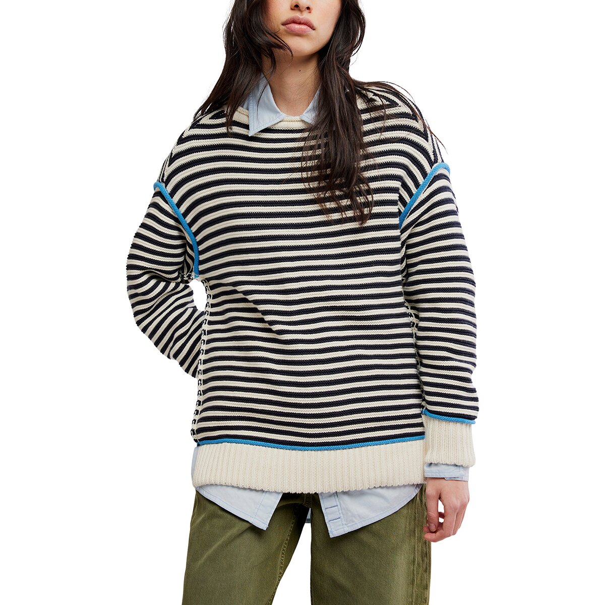 Image of Free People Asher Pullover - Women's Charcoal Combo, XS