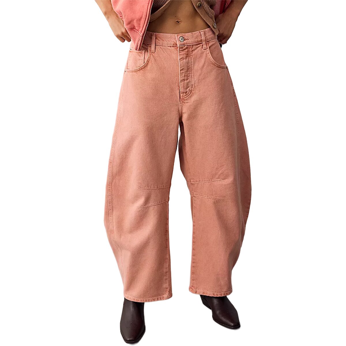 Image of Free People Good Luck Mid Rise Barrel Desert Petal, 29