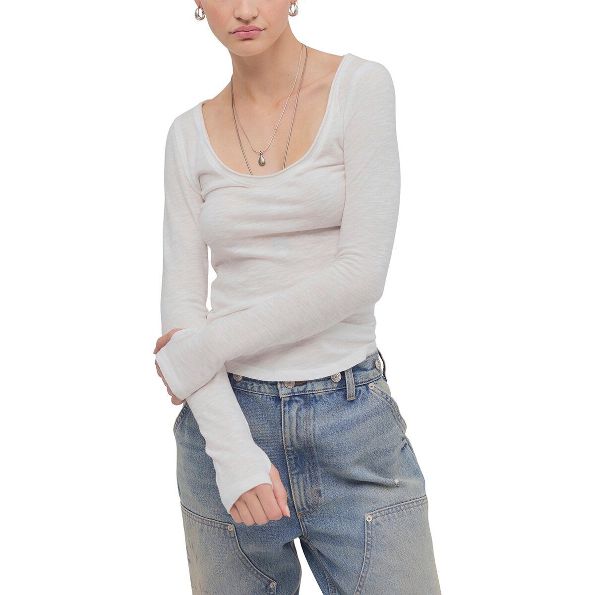 Image of Free People Siren Long-Sleeve Top - Women's Clean Ivory, M